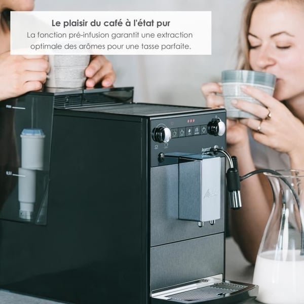 Kaffemaskine - MELITTA - Avanza F270-100 - 1,5 L vandtank - 250 g bønnebeholder - 1450 W - Titaniumgrå