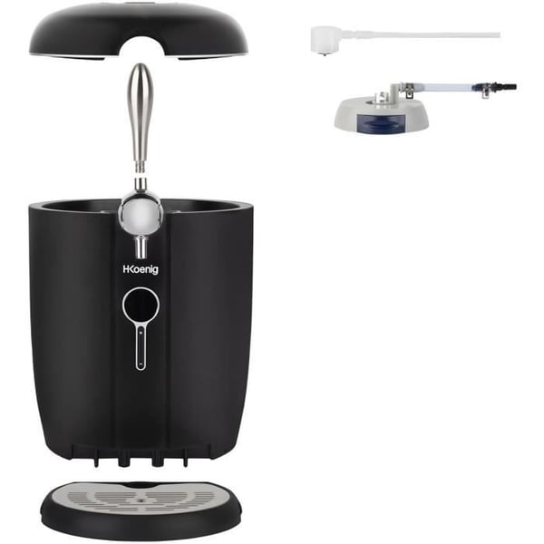 HKoeNIG BW1688 øldispenser - 6L kapacitet - Justerbar temperatur 3°C til 12°C 6 - Kompatibel med alle tønder - Sort