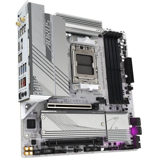 Emolevy - GIGABYTE - B650M AORUS ELITE AX ICE - Micro ATX - Wi-Fi 6E - DDR5 jopa 8000 MHz