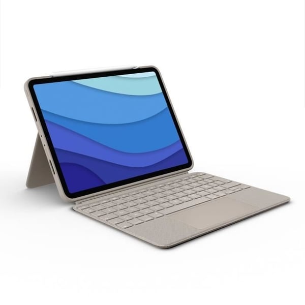 Irrotettava näppäimistökotelo - LOGITECH - Combo Touch - iPad Pro 11-tuumaan (1., 2., 3. ja 4. sukupolvi) - Hiekanvärinen