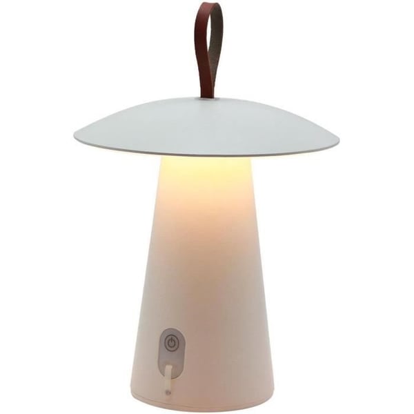 Ledningsfri bordlampe - LUMISKY - FUNGY - H29 cm - Aluminium - Læderhåndtag - Varm hvid LED Ledningsfri bordlampe - LUMISKY - FUNGY - H29 cm - Aluminium - Læderhåndtag - Varm hvid LED