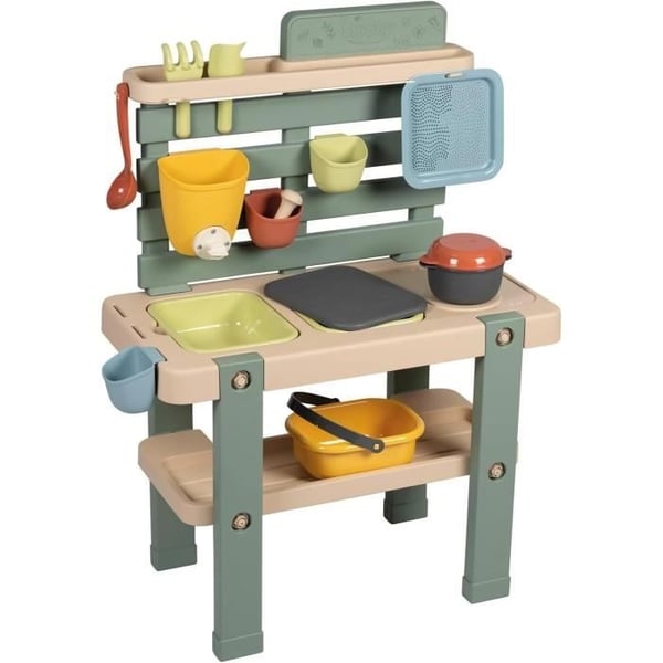 Smoby Life - Mud Kitchen - Matlagningsspel för utomhusbruk - 15 tillbehör - UV-skyddad - Återvunnet material - Från 3 år Smoby Life - Mud Kitchen - Matlagningsspel för utomhusbruk - 15 tillbehör - UV-skyddad - Återvunnet material - Från 3 år