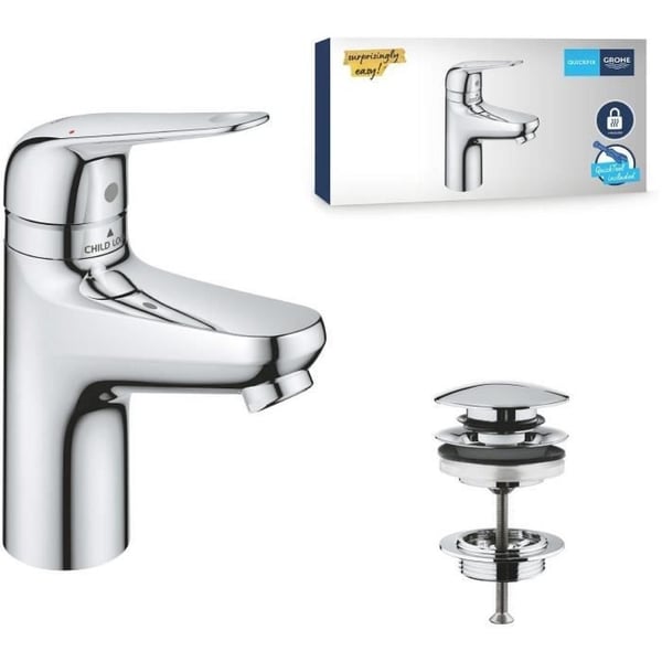 Etgrebsarmatur - GROHE - 24319001 - Swift håndvask - Med børnesikring - Størrelse S Etgrebsarmatur - GROHE - 24319001 - Swift håndvask - Med børnesikring - Størrelse S