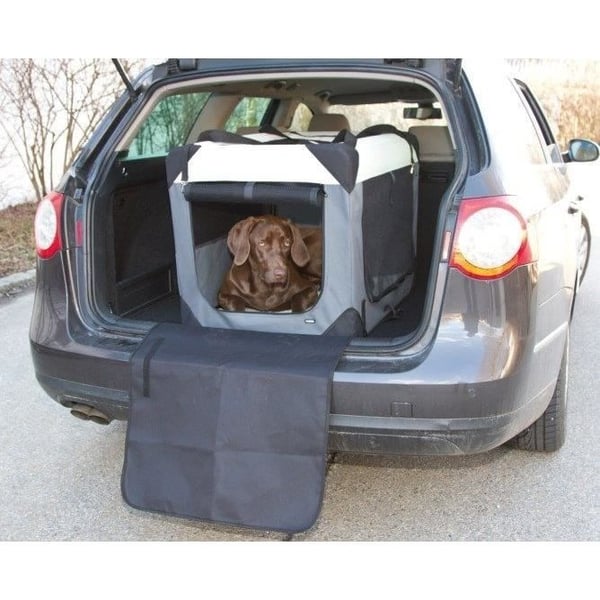KERBL - Koirankuljetuslaatikko - JOURNEY - 81 x 58 x 58 cm - Harmaa / Beige