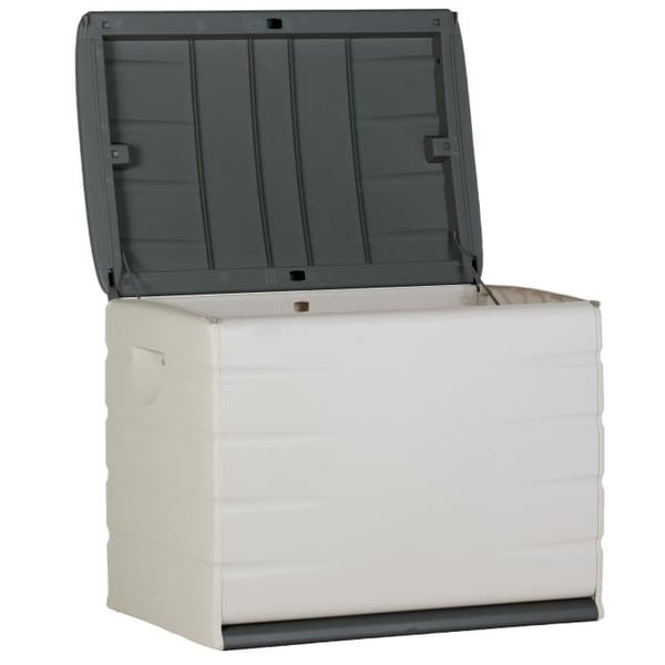 PLASTIKEN 260L opbevaringskasse - Indendørs/udendørs funktionel og æstetisk - Låsbar med hjul - 80 x 61 x 53cm