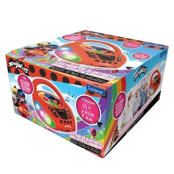 Miraculous Valaiseva Bluetooth-CD-soitin - LEXIBOOK - MIRACULOUS - CD/CD-R/CD-RW - Bluetooth 5.0 - Lapset