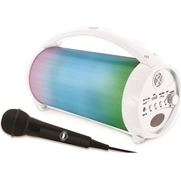 FLASHBOOM Bärbar Bluetooth-högtalare med avtagbar trådbunden mikrofon iParty - LEXIBOOK