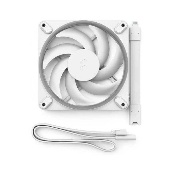 PC-blæser - FRACTAL DESIGN - Momentum 12 RGB - FDB - ARGB Gen 2 lysring - PWM-styring - Hvid