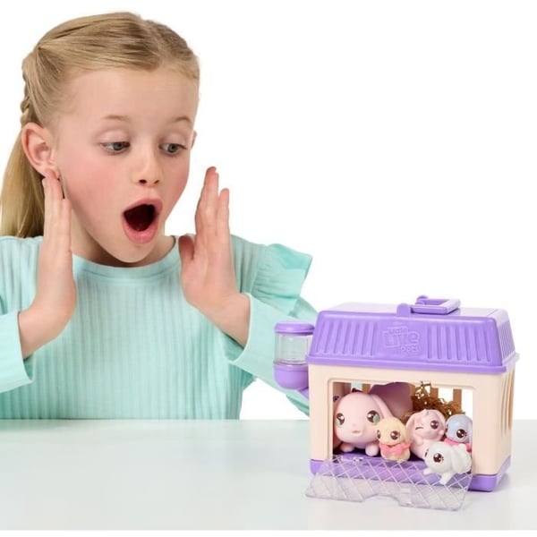 Legesæt - SMÅ LEVENDE KÆLEDYR - Mama Surprise Kaniner - Babyer inkluderet - Tilpasset tilbehør