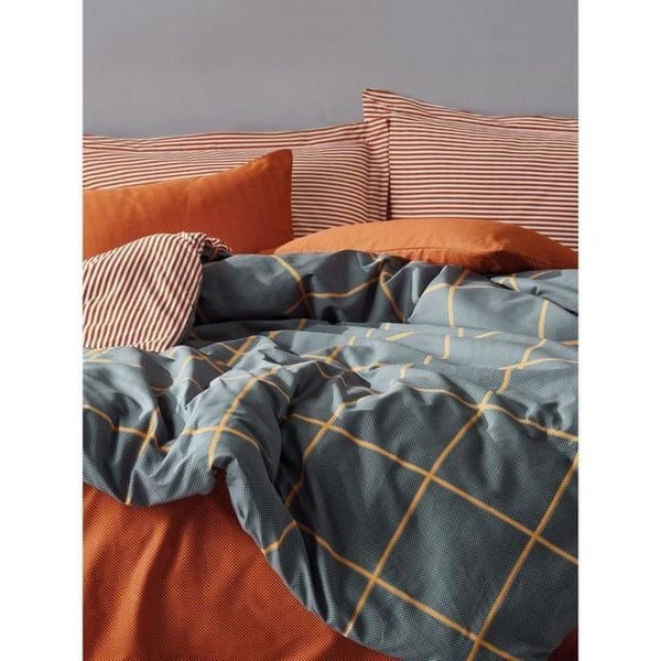 Sengesæt - 1 dynebetræk 220 x 240 cm + 2 pudebetræk 60 x 60 cm - 100% forstærket bomuld - Kanel