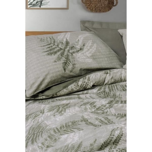 Sengesæt - 1 dynebetræk 220 x 240 cm + 2 pudebetræk 60 x 60 cm - 100% forstærket bomuld - Khaki