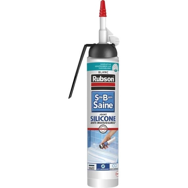 Saniteettitiiviste - RUBSON - 2683038 - Sauma - Helppo - Terveellinen kylpyhuone - Tiiviste - Valkoinen - 200ml