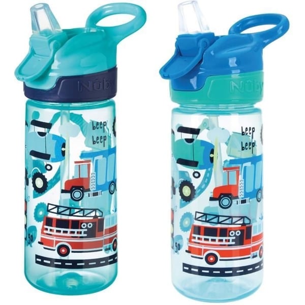 Paket med 2 vattenflaskor - NUBY - Super Quench - 540 ml - Blå