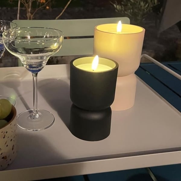 Udendørs bordlampe - BRILLIANT - LOVERE - Plastik - 3 W - Stearinlysform - Beige og lysebrun