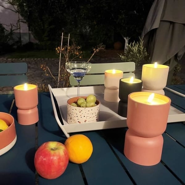 Udendørs bordlampe - BRILLIANT - LOVERE - Plastik - 3 W - Stearinlysform - Beige og lysebrun
