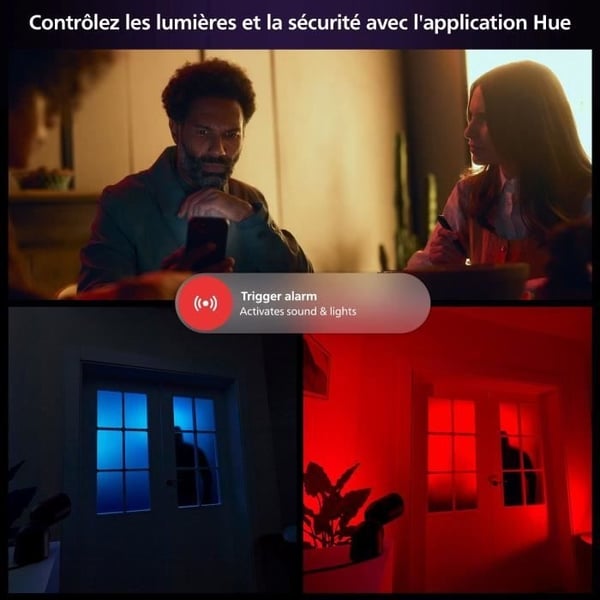 Philips Hue Secure Trådløst Kamera - HD 1080P - Indendørs eller udendørs - Styring med én app - Hvid