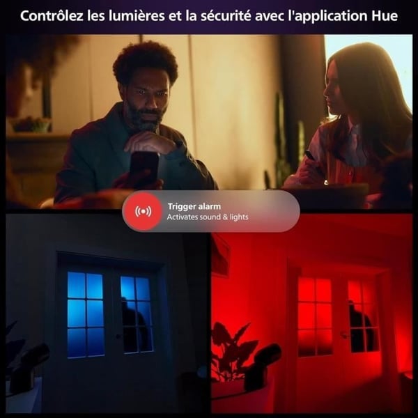 Philips Hue Secure Wired-kamera med bordstativ - HD 1080P - Indendørs eller udendørs - Hvid