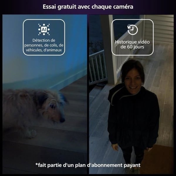 Philips Hue Secure Wired-kamera med bordstativ - HD 1080P - Indendørs eller udendørs - Sort
