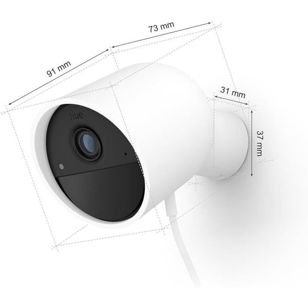 Philips Hue Secure Wired Camera - HD 1080P - Indendørs eller udendørs - Styring med én app - Hvid
