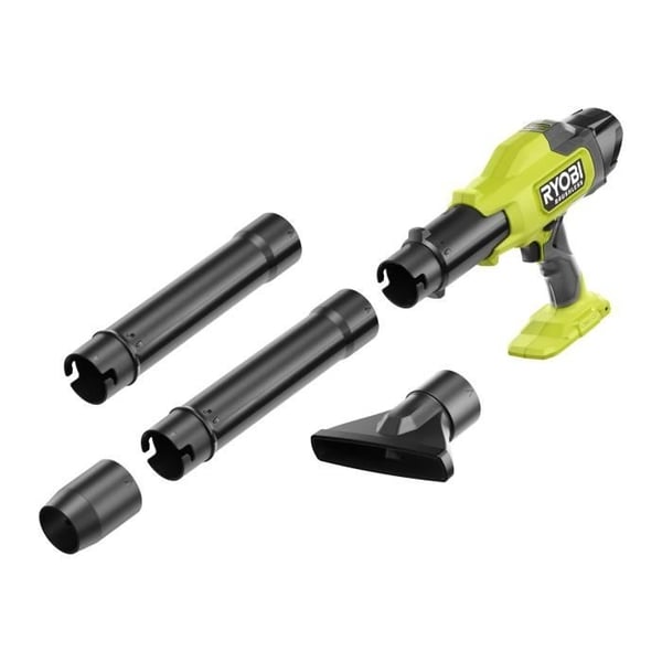 Ultrakompakt blæser - RYOBI - 18 V - Børsteløs - Maks. hastighed 241,5 km/t - Maks. luftstrøm: 6,51 m³/min - Sælges uden batteri