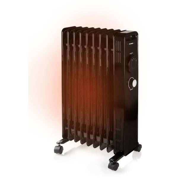 Oljefylld radiator - 2000 W - DOMO - DO7327R - 42,5 x 28 x 64 cm - Svart
