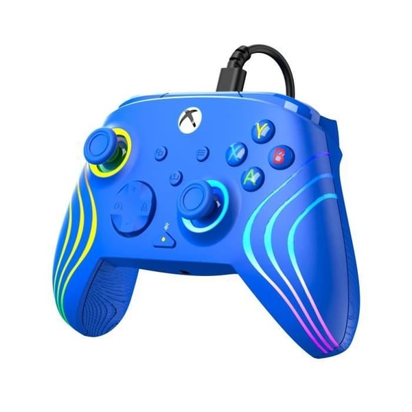 Gamepad - Xbox Series X|S, Xbox One og PC - Afterglow Wave - RGB - Kablet - Blå - TURTLE BEACH