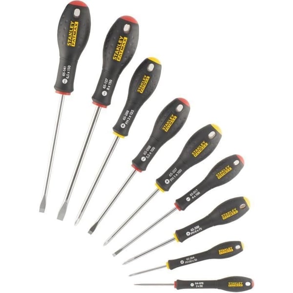 10-delt skruetrækkersæt - STANLEY FATMAX - FMHT65439-0 - Elektriker + Mekaniker + Phillips + Tester