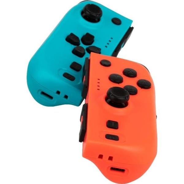 Joypads - Nintendo Switch og Switch OLED - KONIX - 8 timers batterilevetid - Vibrationsfunktion - Blå og rød