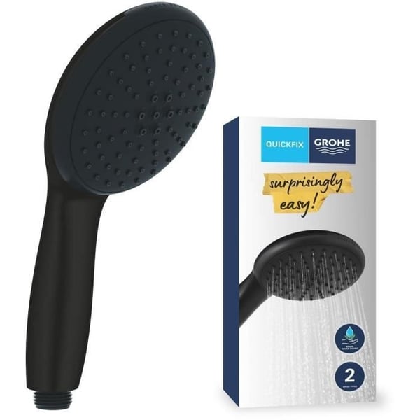 Brusehoved - GROHE Vitalio Start 110 279462431 - 2 dyser (Regn/Stimulerende) - Vandbesparende - Antikalkproces - Matsort