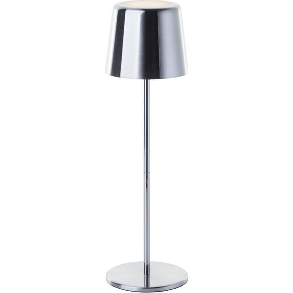 Udendørs bordlampe - BRILLIANT - XAANA - Genopladelig - Krom - LED - 2W - 160lm - CCT - DÆMPET - USB - IP44