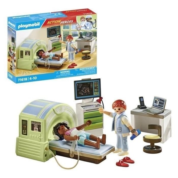 PLAYMOBIL 71618 Medicinsk scanner med patient, byliv, hospital, 29 dele, fra 4 år