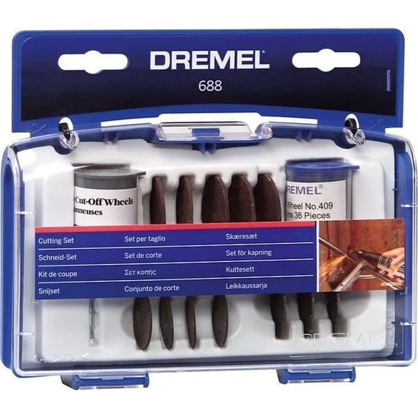 DREMEL 688 tilbehørssæt med 69 dele - Assortiment af 68 skæreskiver i praktisk kuffert