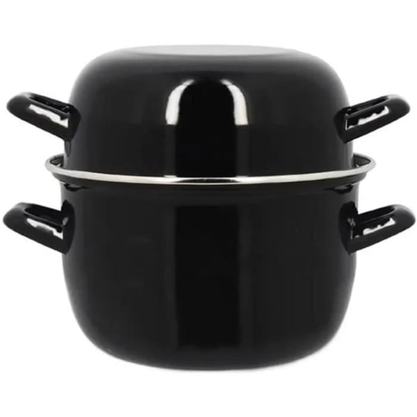 Musselgryta - MENASTYL - 3645567 - Emaljerat stål - Svart - 18 cm - 2,7 liter - Lämplig för alla spishällar inklusive induktion