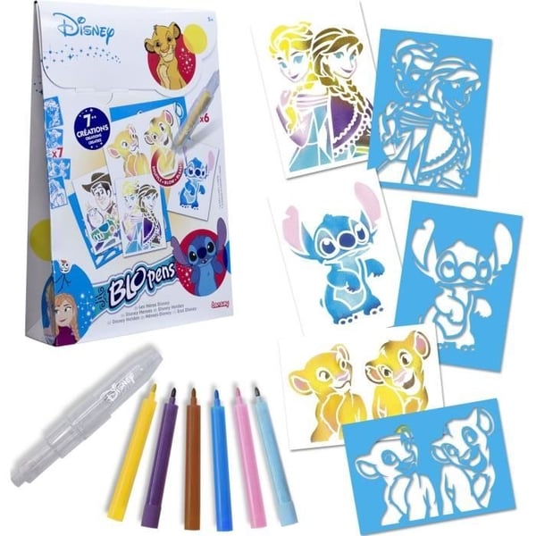 Blopens - LANSAY - Disney helte - 7 stencils - Fra 5 år