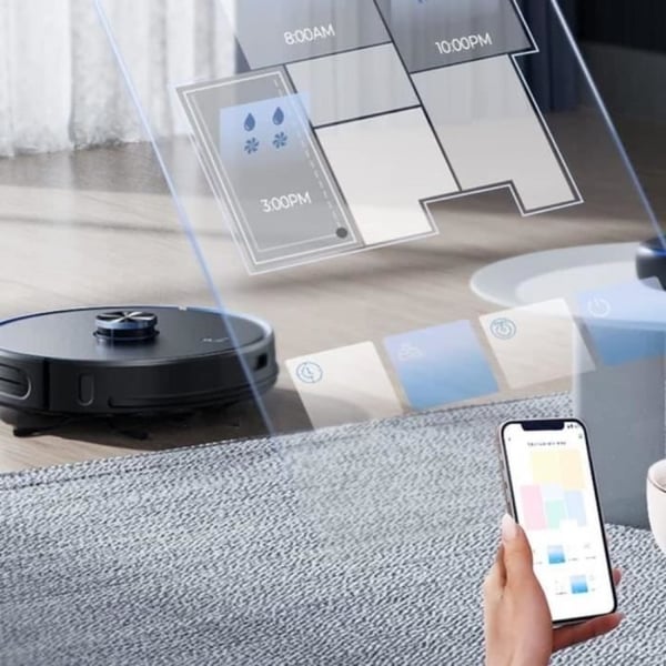 EZICLEAN I-Bot Z7 Smart Connected Robotstøvsuger med sugekop - 240 min - 3 kPa - 300 m² - 3 l
