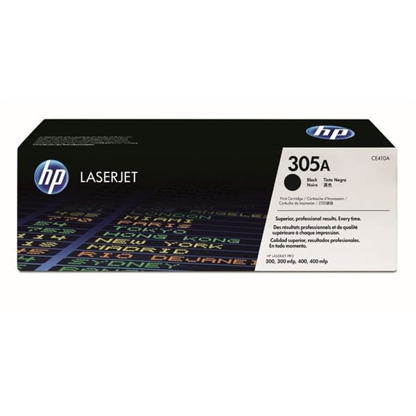 HP 305A (CE410A) sort tonerpatron til LaserJet Pro 300/400 printere - 2200 siders kapacitet