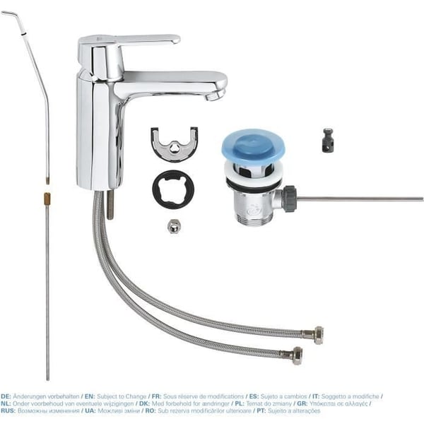 GROHE Get håndvaskarmatur, pop-up bundventil, inklusive bundventil, vandbesparende perlator, størrelse M, 23454000