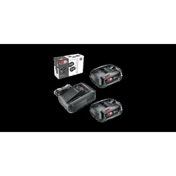 Startpaket 18V - BOSCH GREEN - 2 18V 2,5 Ah batterier + laddare - 1600A031T5
