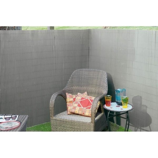 Dobbeltsidet PVC-rørnet - NATURE - 1 x 3 m - 1600 g/m² - Mørklægning 4/5 - UV-bestandig - Lysegrå