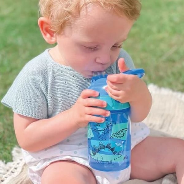 2 vesipullon setti - NUBY - Incredible Gulp - 360 ml - Dinosaurukset