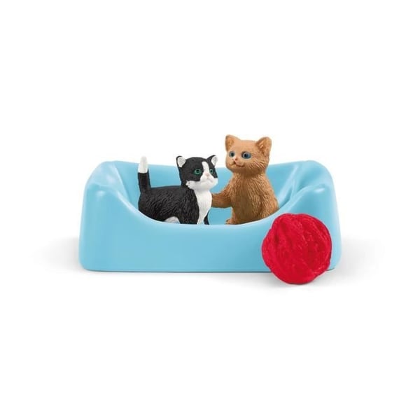 Schleich 42501 Farm World yndig kattelegesæt, dyrefigurer med katte, til børn fra 3 år