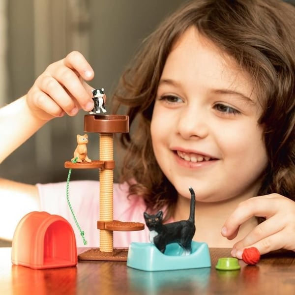 Schleich 42501 Farm World yndig kattelegesæt, dyrefigurer med katte, til børn fra 3 år