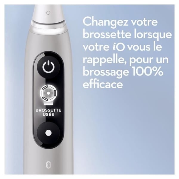 Oral-B iO 6S Bluetooth-ansluten eltandborste grå, 2 borsthuvuden, 1 resefodral