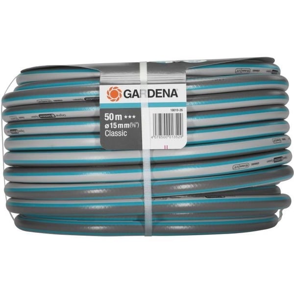 GARDENA Classic -puutarhaletku – Pituus 50 m – Ø 15 mm – Korkea paineenkesto: enintään 22 bar – 12 vuoden takuu