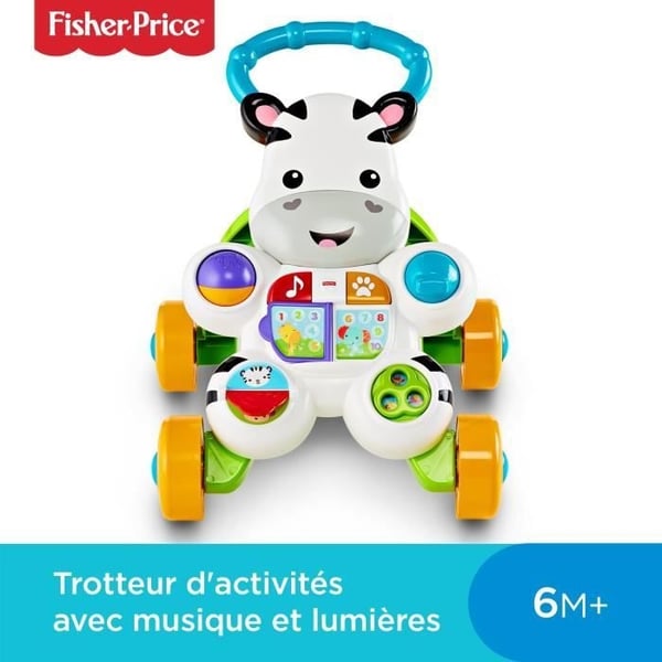 Fisher-Price - Min Talende Zebra Gåvogn - Baby Gåvogn - 6 måneder og derover DLD96