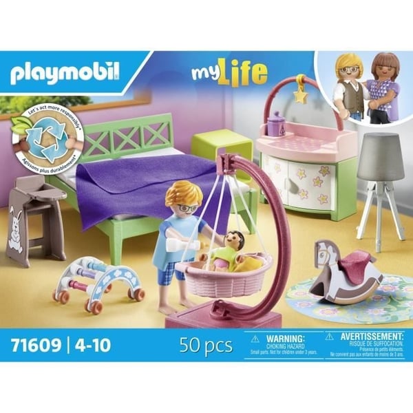 PLAYMOBIL 71609 Forældreværelse med hængende vugge, Arkitektens hus, Mit liv, 50 dele, fra 4 år