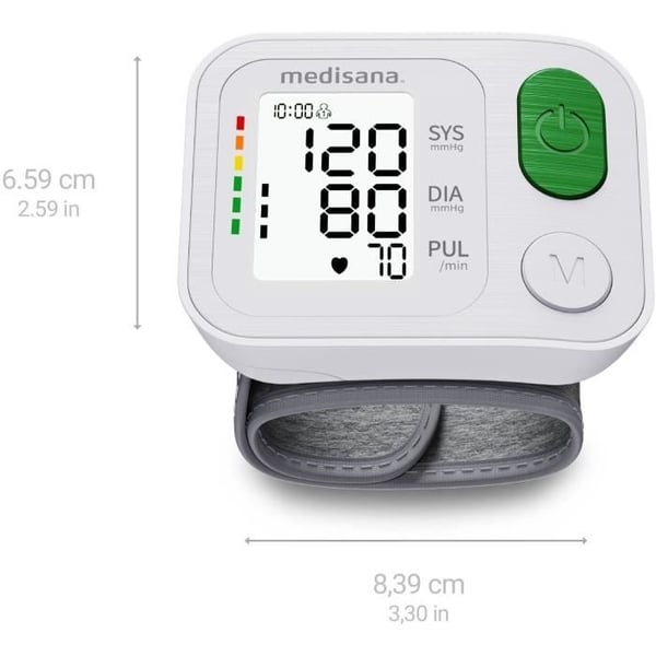 Håndledsblodtryksmåler - MEDISANA - BW 345 - Arytmimåling - XL-cifre - 398 hukommelser - Certificeret medicinsk udstyr