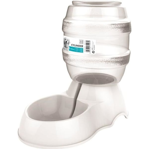 M-PETS Vattendispenser i cylinderformat - 3500ml - Vit - För hundar