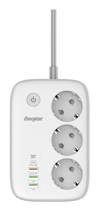 Stikdåse Energizer med WiFi 3 stikkontakter EPB2500W