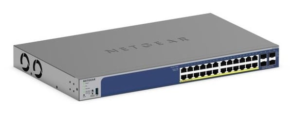 NETGEAR 28-portars PoE Gigabit/10G stapelbar smart switch (GS728TXP)